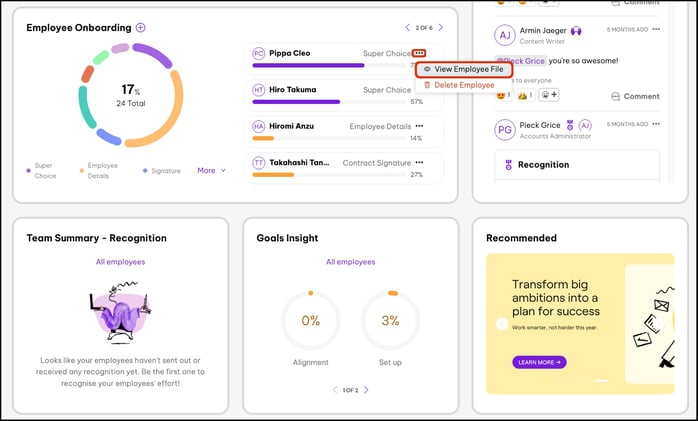 Employment Hero Interface