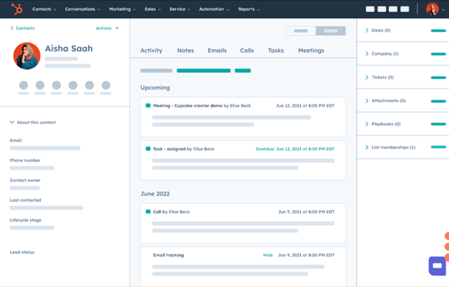 HubSpot CRM Screenshot